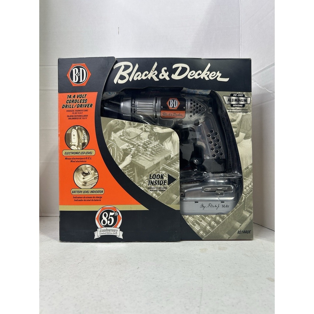 Black‎ & Decker 85th Anniversary 14.4V Cordless Drill Driver RD1440 W/Battery